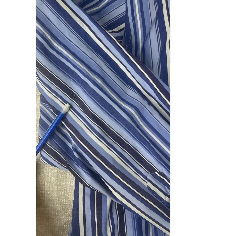 Polo Ralph Lauren Estate Mens XL Blue‎ Striped Classic Fit Button Shirt